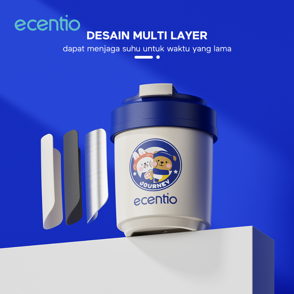 ecentio Tumbler Kopi/Susu/Teh 350ml cangkir kopi thermos coffee mug stainless  botol minum