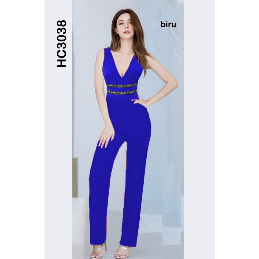 HC3038 Jumpsuit Celana Panjang Scuba Stretch / Jumpsuit Scuba / Jumpsuit Wanita / Jumpsuit Panjang / One Set Celana Panjang / Celana Wanita