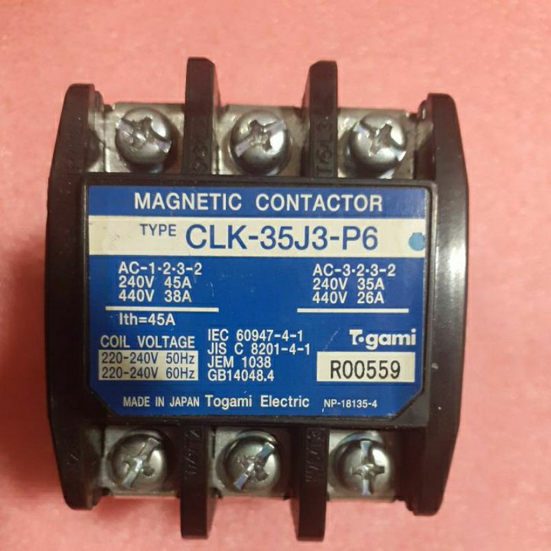 Contaktor ac casset CLK - 35J3 - P6 magnetic contaktor togami original