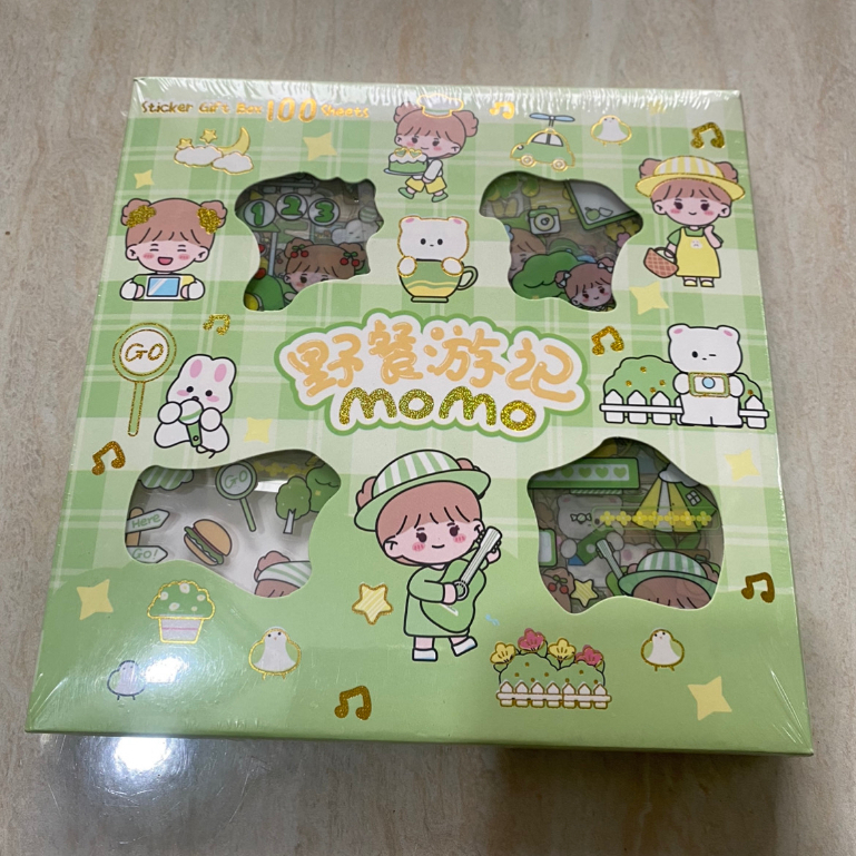 STIKER MOMO ISI 100pcs MOTIF KEMASAN BOX