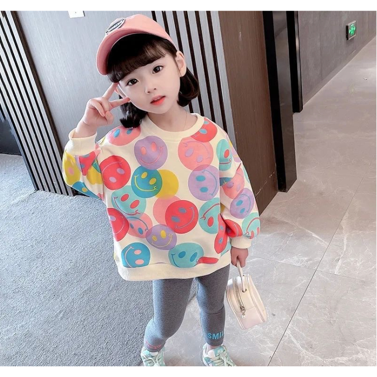 babyfit [3-8thn] setelan anak perempuan sweater + legging baju korean style import nyl-0616