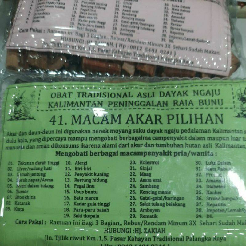 

ramuan 41 macam akar akar kalimantan