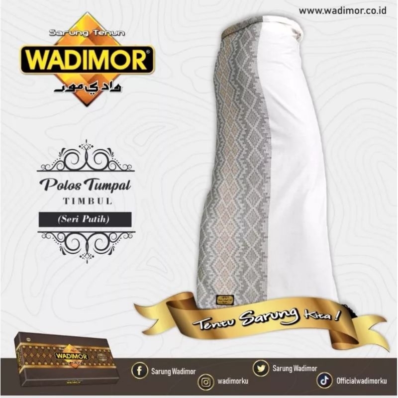 Sarung WADIMOR Polos TUMPAL TIMBUL putih