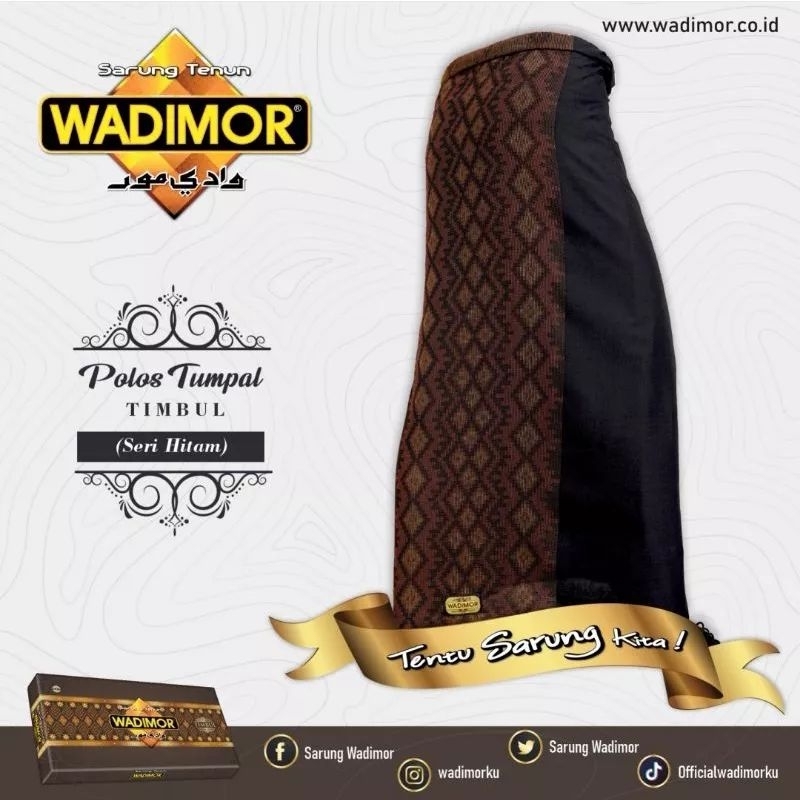 Sarung WADIMOR Polos TUMPAL TIMBUL Hitam