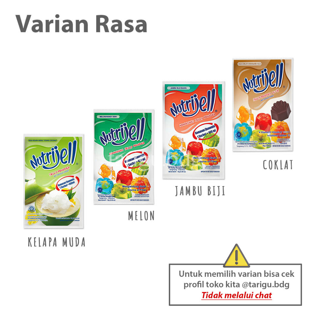 NUTRIJELL JELLY POWDER COKLAT 20G - JELLY POWDER CHOCOLATE PUDING JELI SERBUK INSTAN - NUTRIJEL JELLY CHOCO POWDER KEMASAN EKONOMIS ANEKA RASA