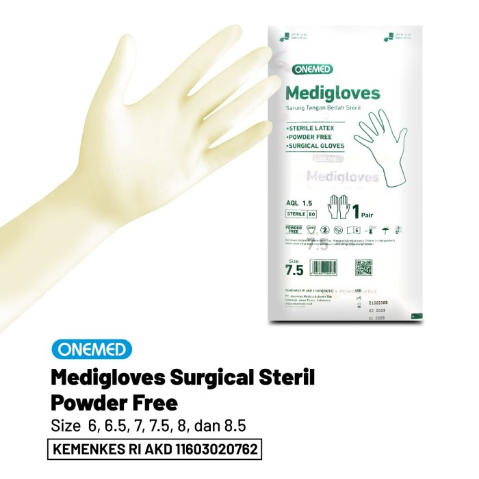 Sarung Tangan OneMed Medigloves Surgical Steril Powder Free 1 pair