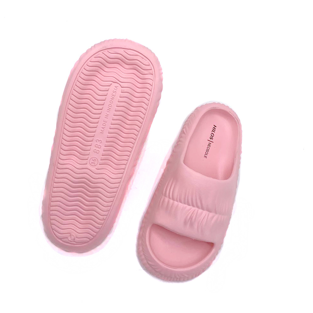 Sandal Selop Wanita Dewasa Bahan Karet Empuk Kekinian Korean Style Model Kerut Motif Mixue Dunkin Donat