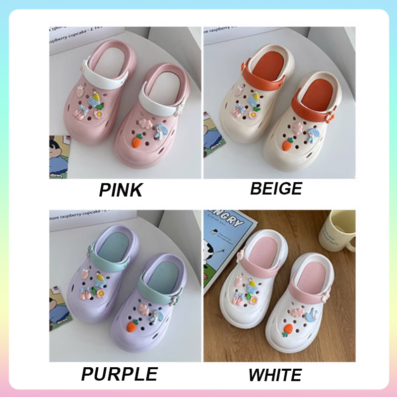 Sandal Jelly Wanita Baim Wedges Import Lucu Sendal Baim Tinggi 2023 Kesehatan EVA Sandal Kodok Crocs Original Murah