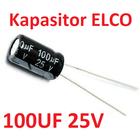 Kapasitor Capacitor ELCO Polar 100uf 25v 100uf 25 V 100 mikro 25 volt