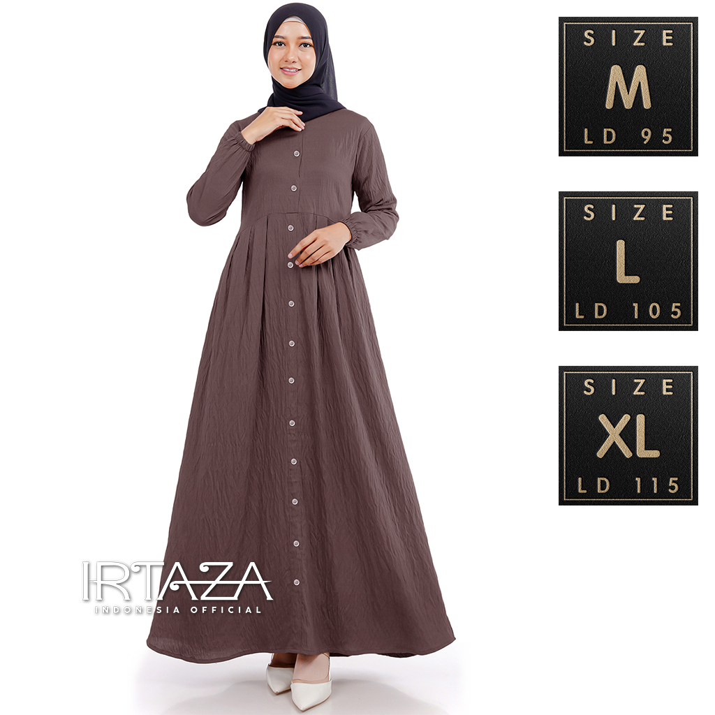 Viena Dress Gamis Polos Polo Linen NR Nylon Rayon