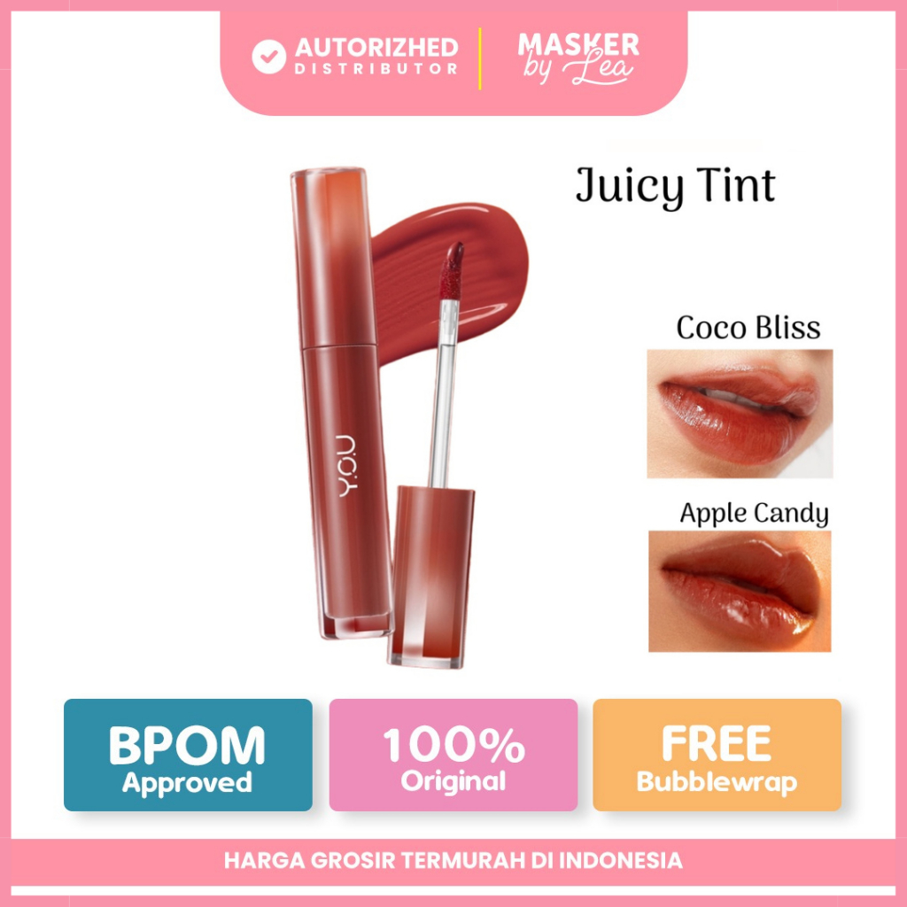 YOU Cloud Touch Juicy Tint | Healthy Glow Lips | Korean Style Liptint Gloss | Melembapkan Bibir | Lipstik with Ceramide | [Hot Selling]