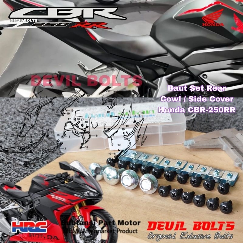 Baut Set Rear Cowl Honda CBR 250RR/Baut Cover Body Belakang Honda CBR250RR