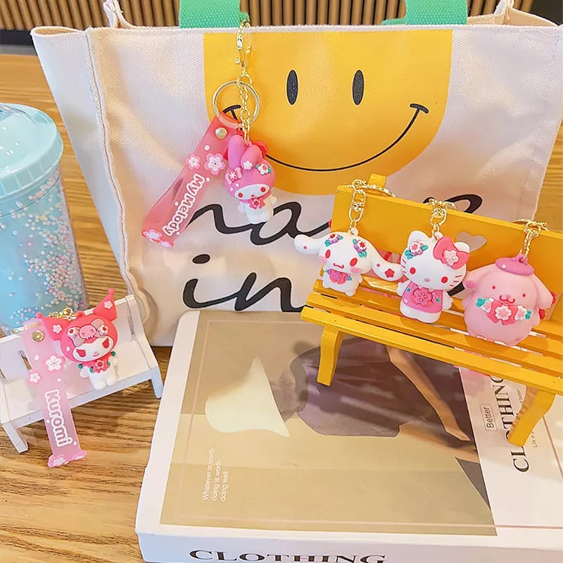 GANTUNGAN KUNCI HELLO KITTY GANCI KEY KARAKTER KARTUN KUROMI LUCU GANTUNGAN KUNCI BONEKA SOUVENIR HADIAH KOLEKSI
