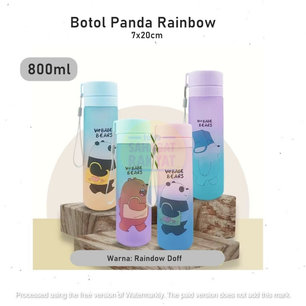 Botol Panda Rainbow/Botol We Bare Bears 800ml