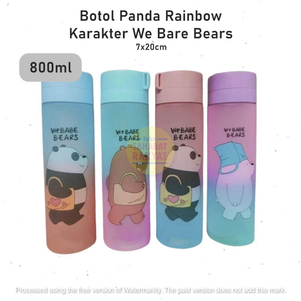 Botol Panda Rainbow/Botol We Bare Bears 800ml