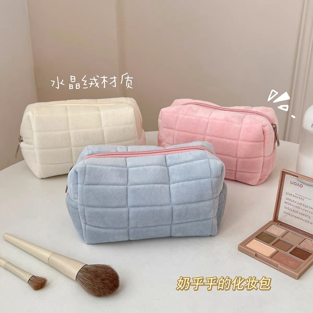 JOLINEOFFICIAL CUTE POUCH PILLOW KOREA / MUJI STYLE MAKE UP POUCH / COSMETIC BAG KAPASITAS BESAR / KOTAK PENSIL BANTAL LUCU / PENSIL POUCH / TAS MAKE UP BANTAL / FURANO PUFFY POUCH
