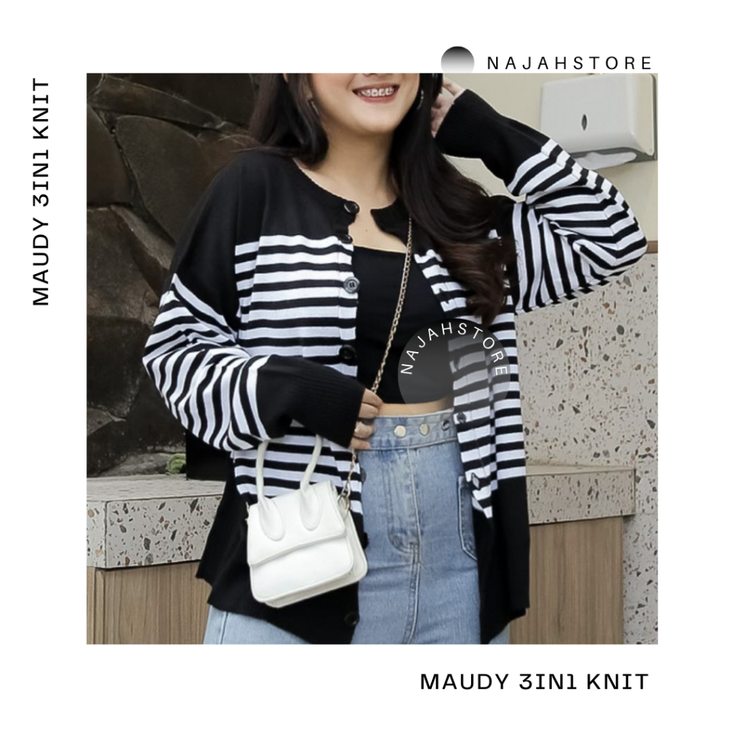 najahstore Maudy cardigan sweater stripe