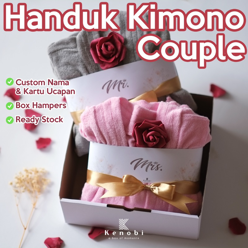 Handuk Couple Kimono / Wedding Gift / Hadiah Hampers Kado Pernikahan Handuk Couple / Wedding / Nikahan / Anniversary / Birthday/ Ulang Tahun / Pernikahan / Couple Towel