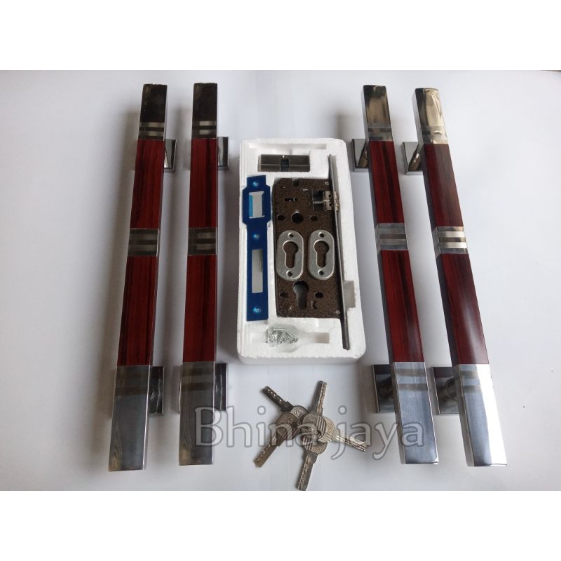 4 pcs handle + set bodi kunci Handle pintu rumah minimalis gagang pintu rumah stainless
