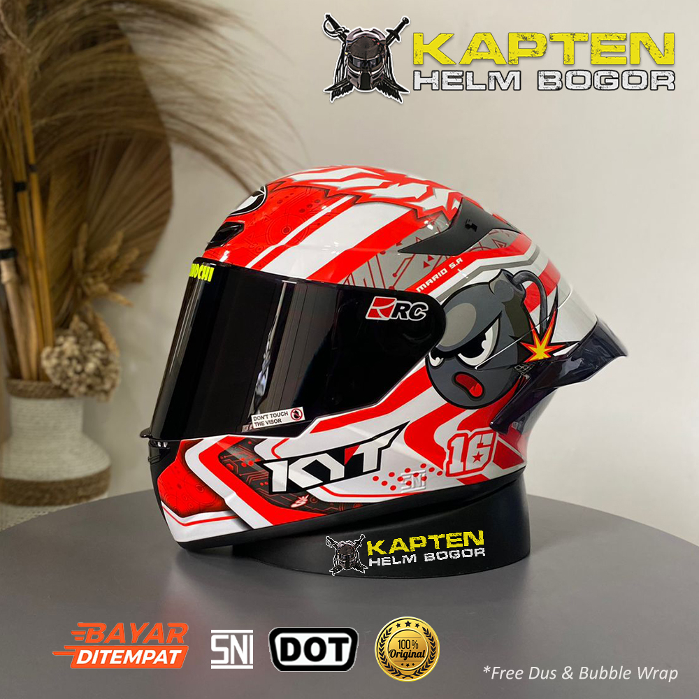 HELM KYT TT COURSE SUPER MARIO - PAKET GANTENG FREE  VISOR ORI
