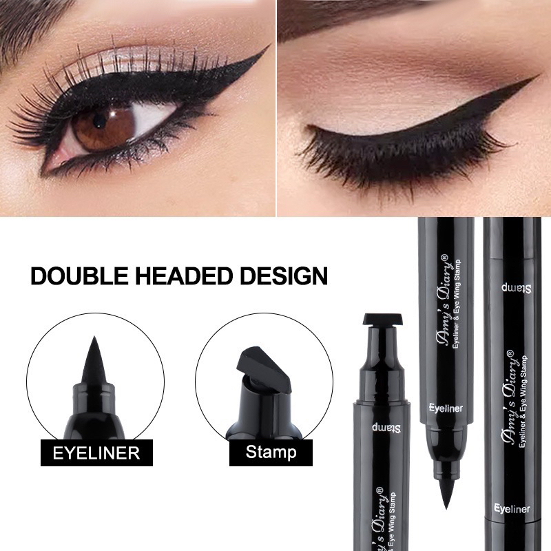 Eyeliner Stamp 2 in 1 / Intant Black Liquid Eyeliner / Eyeliner Cair