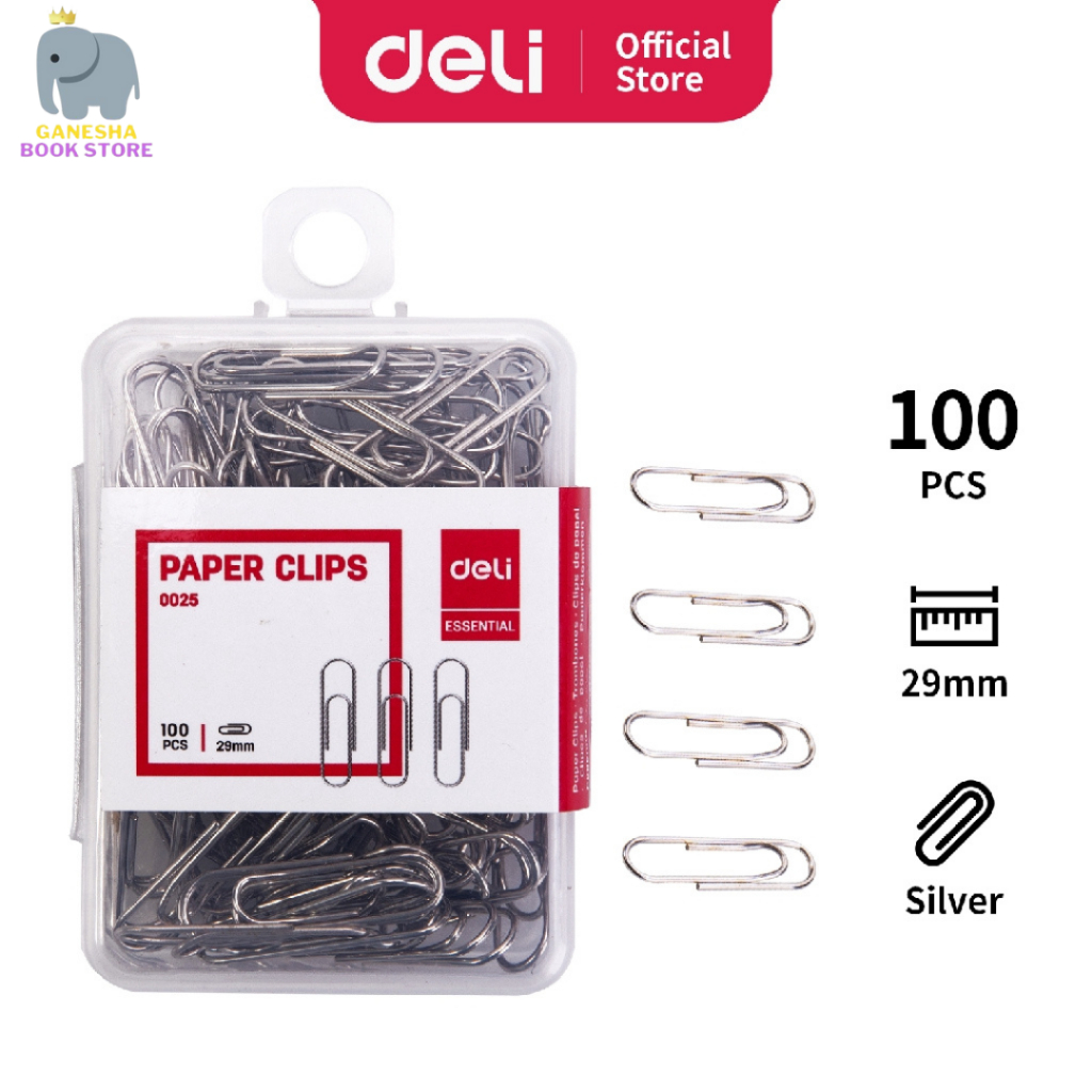 

Deli Klip Kertas Paper Clips Deli 29mm 100pcs/box Klip Kertas Deli kebutuhan kantor