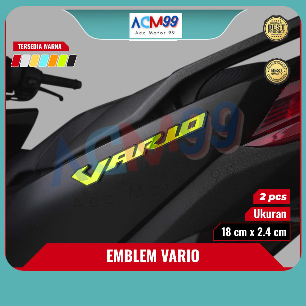 2pcs Emblem logo Vario timbul akrilik garnish vario