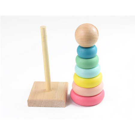 Rainbow Tower Mainan Edukasi Anak / Wooden Rainbow / Menara Donat Kayu / Menara Pelangi / Mainan Donat Susun / Menara Ring Donat-538203