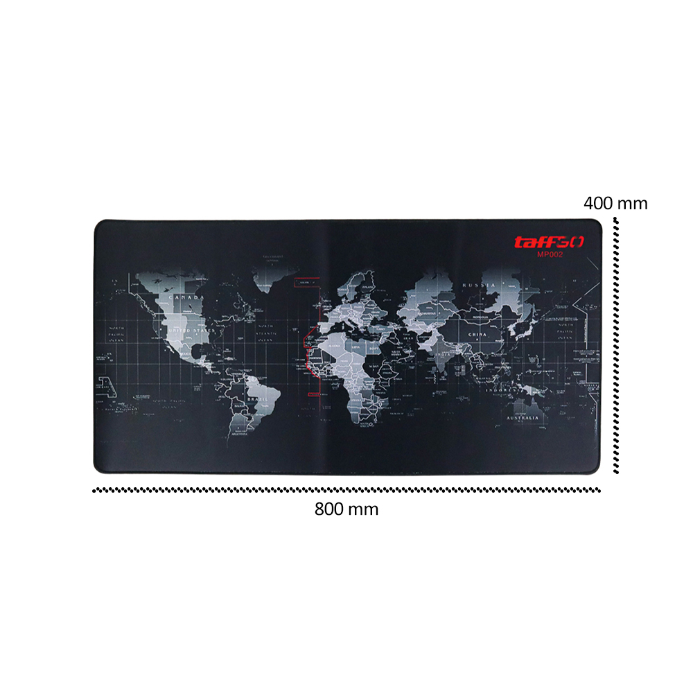 TaffGO Gaming Mouse Pad Desk Mat Motif Peta Dunia 400 x 800 mm - MP002 - Black