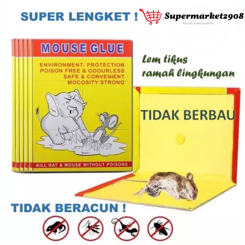 Lem Tikus Papan Jebakan Perangkap Tikus Siap Pakai Buku Super Lengket Glue Board Mouse Rat Trap