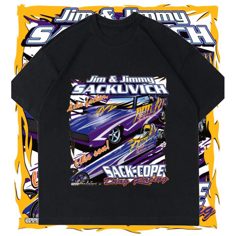 BAJU KAOS VINTAGE NASCAR “SACKUVICH” | T-SHIRT VINTAGE NASCAR RACING JIM&JIMMY | BAJU KAOS OVERSIZE 
