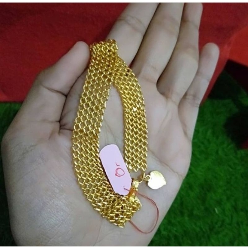 gelang jala lbr ,lapis emas24k murni