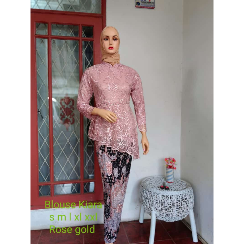 Kebaya tunik blouse kiara | Kebaya modern | Baju outfit pesta kekinian modis dan cantik