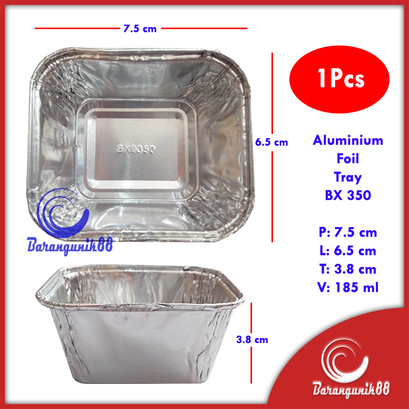 [1 Pcs] Aluminium Foil Cup Tray BX350 BX 350 Kotak Persegi