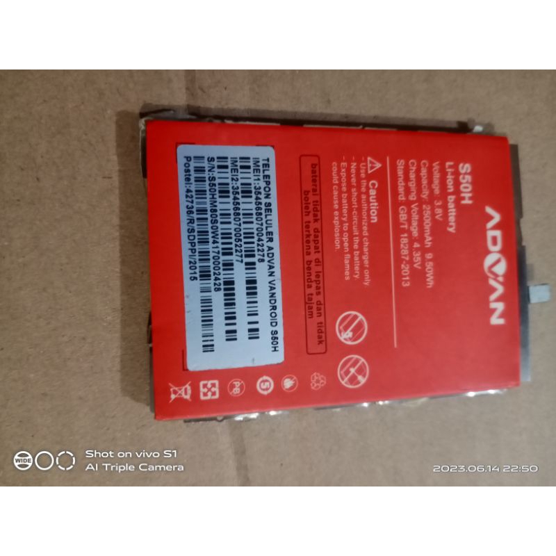 baterai HP Advan s50h original