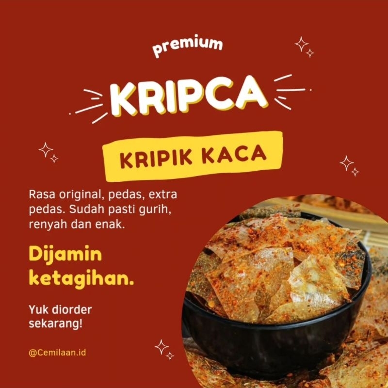 

Premium Kripca | Kripik Kaca Pedas 30 gr 100gr 200gr