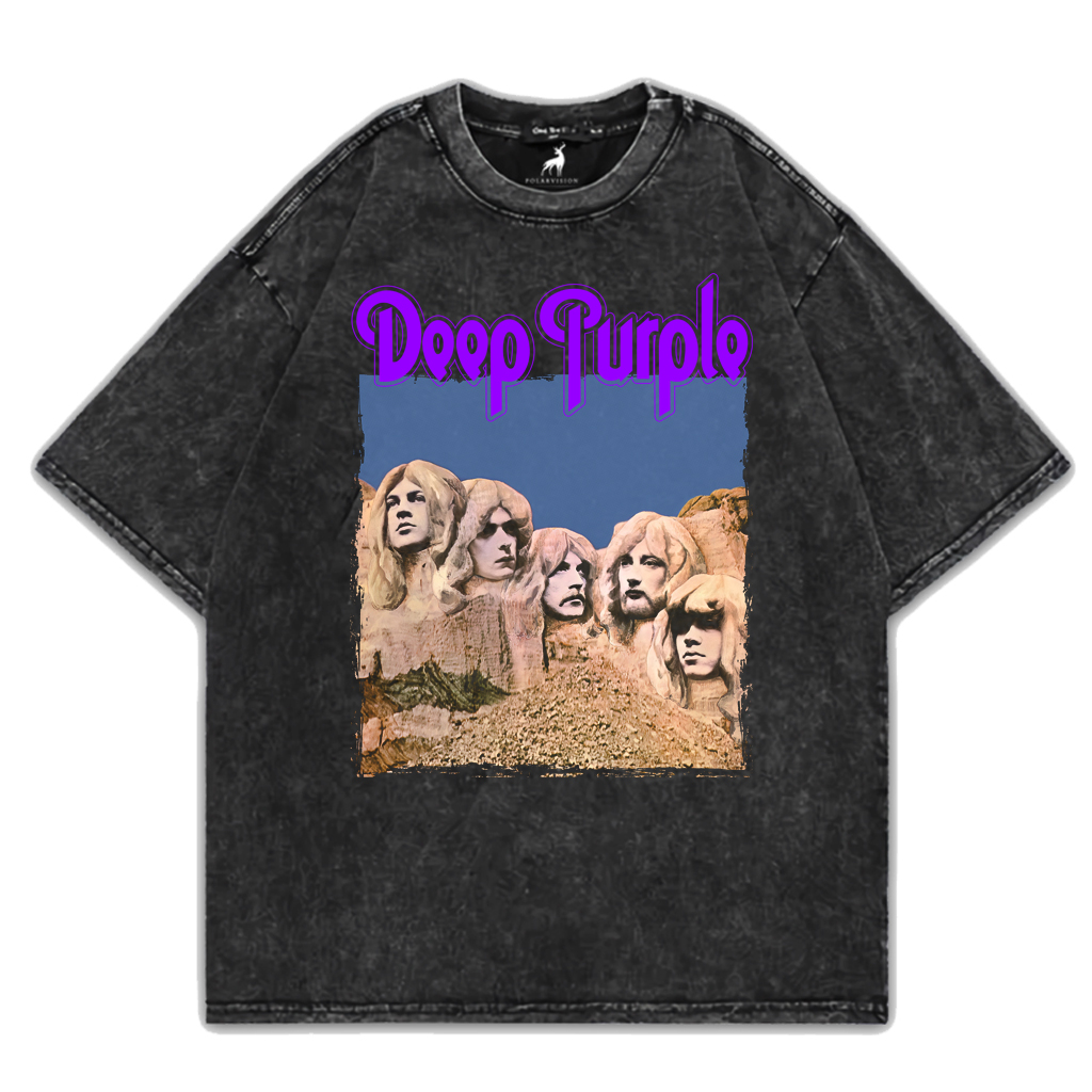 PolarVision Baju Kaos Band Deeppurple Washed Oversize