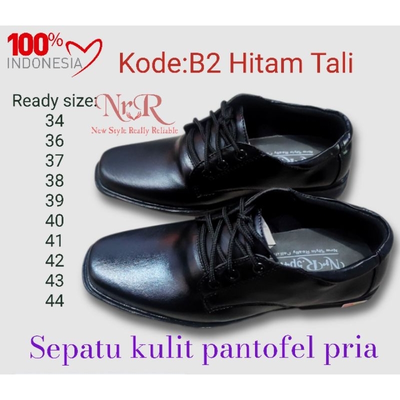 Sepatu Pantofel Pria  Sepatu Pantofel anak laki laki Sepatu Kulit Kerja Formal Pria Anak anak Remaja Dan Dewasa SEPATU PANTOFEL HITAM TALI KULIT PRIA NRR NGANJUK