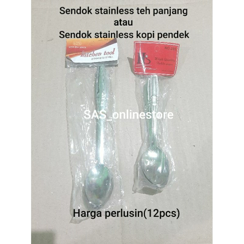 Sendok stainless teh panjang/Sendok stainless kopi pendek harga perlusin(12pcs)