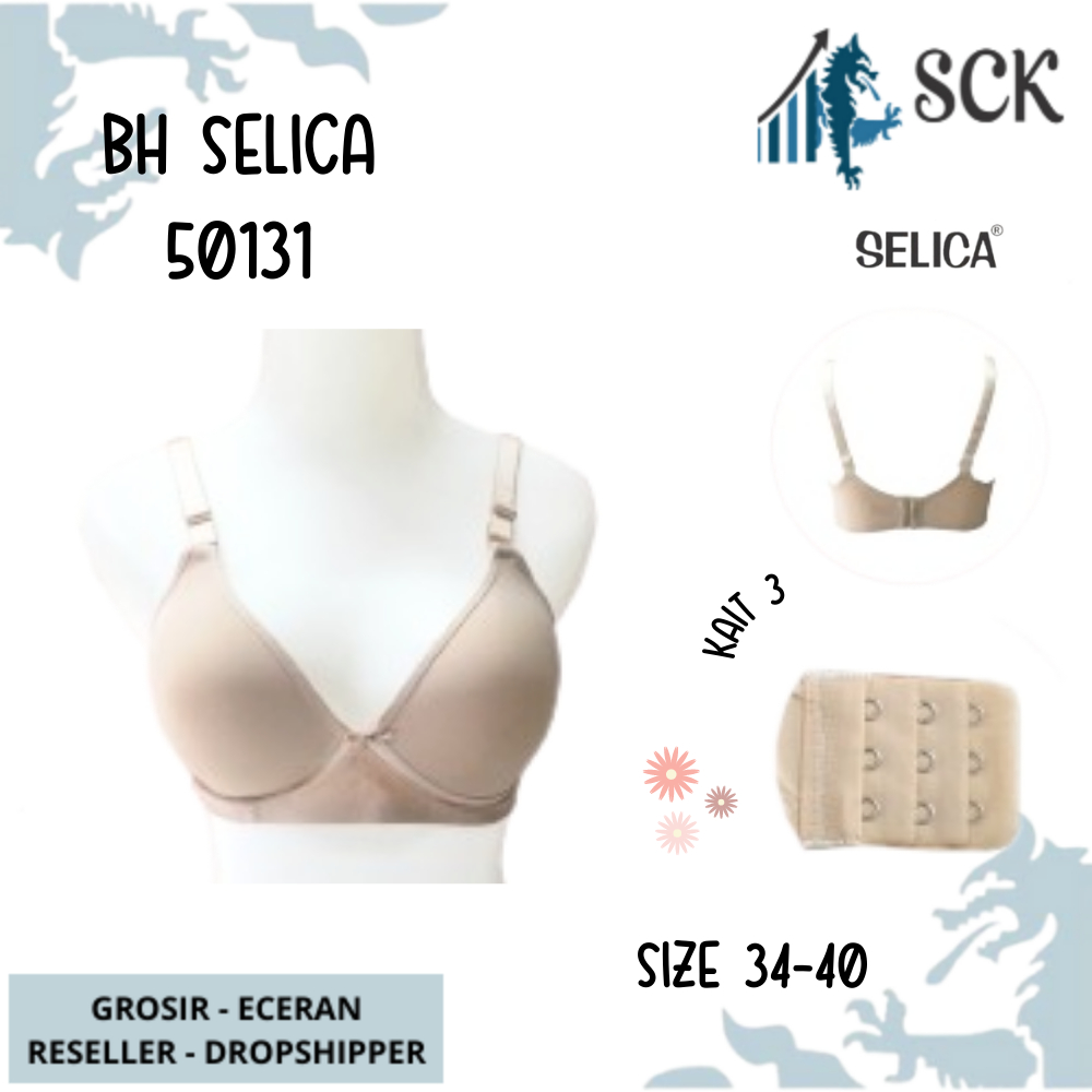 BH SELICA 50131 Motif Busa Tipis Tanpa Kawat / BH Busa Tipis Soft / Pakaian Dalam Wanita