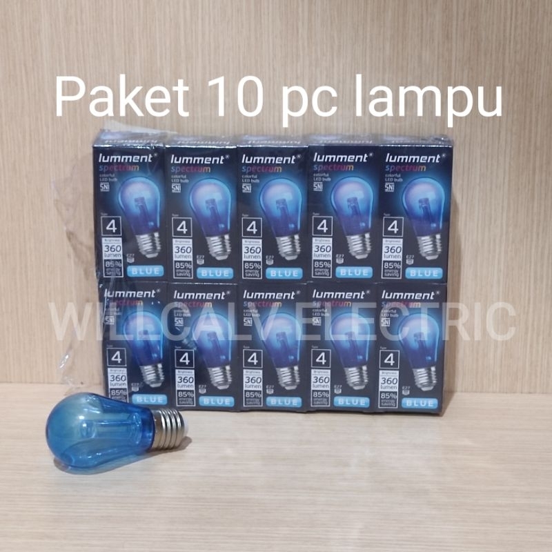 Paket 10 pc lampu led warna dekorasi Lumment spectrum type 4 E27 / Lampu dekorasi led warna Lumment spectrum type 4 E27