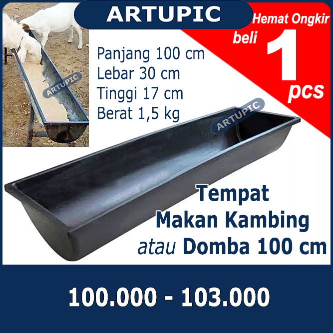 Tempat Makan Kambing ECERAN 1 PCS Talang Pakan Makan Minum Kambing Domba 100 cm ECERAN Tempat Makan | Tempat Makan Minum Kambing Dombar 100 cm Dijual ECERAN per biji | Artupic