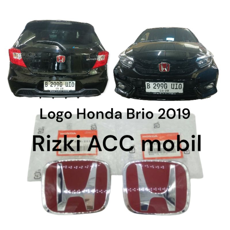 logo Honda merah depan dan belakang Honda Brio 2018