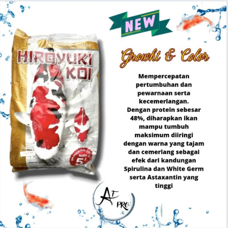 Makanan Ikan Hias HIROYUKI KOI GROWHT &amp; COLOR 5KG