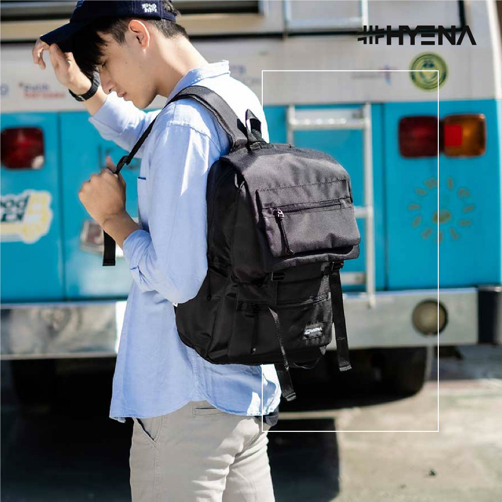 HYBRAND x Hyena [495] - Tas Korean Style Tactical Bag HYENA Ransel Kerja Sekolah Pria Wanita SMP SMA SMU Kuliah