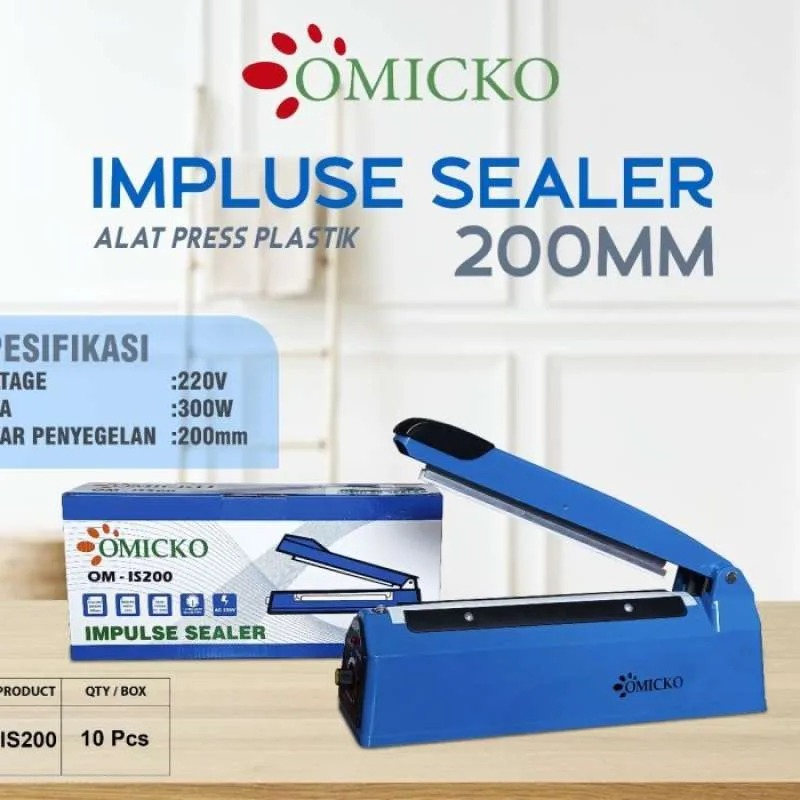 impulse sealer omicko 20cm, 30cm 40cm/alat press plastik Neww
