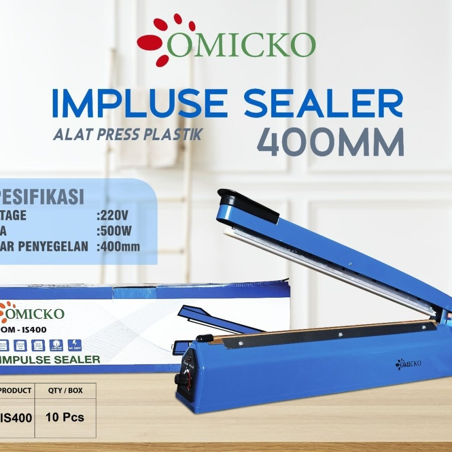 impulse sealer omicko 20cm, 30cm 40cm/alat press plastik Neww