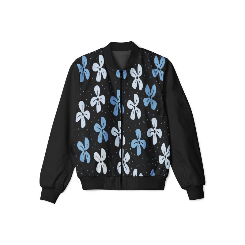 JAKET WANITA MOTIF BUNGA BIRU