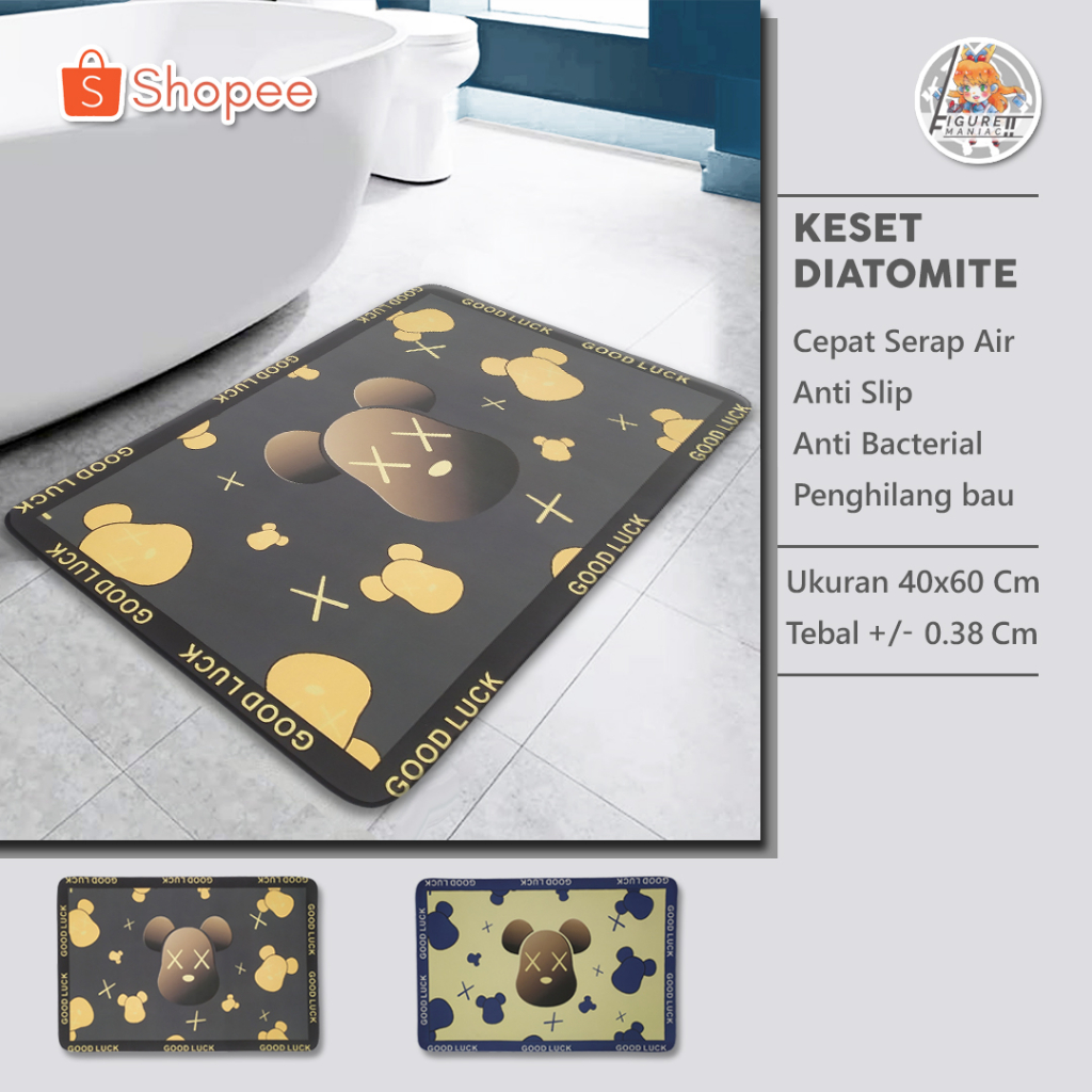 Figure Maniac - Keset Karakter Diatomite Keset Kamar Mandi Anti Slip Lembut Keset Nyerap Air