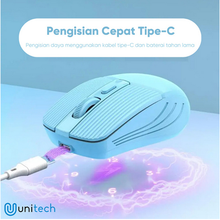 ITSTORE Unitech Bluetooth Mouse Wireless M 256 Silent Plus Recharger Ultra Slim Portable Macaron Series 1600DPI - M256